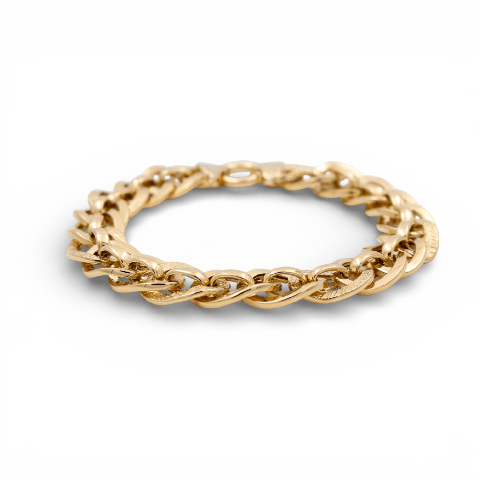 10K Yellow Gold Fancy Link Bracelet Women's - Miral Jewelry