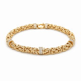 10K Yellow Gold Fancy Link Bracelet Women's - Miral Jewelry