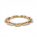 10K Yellow Gold Fancy Link Bracelet Women's - Miral Jewelry