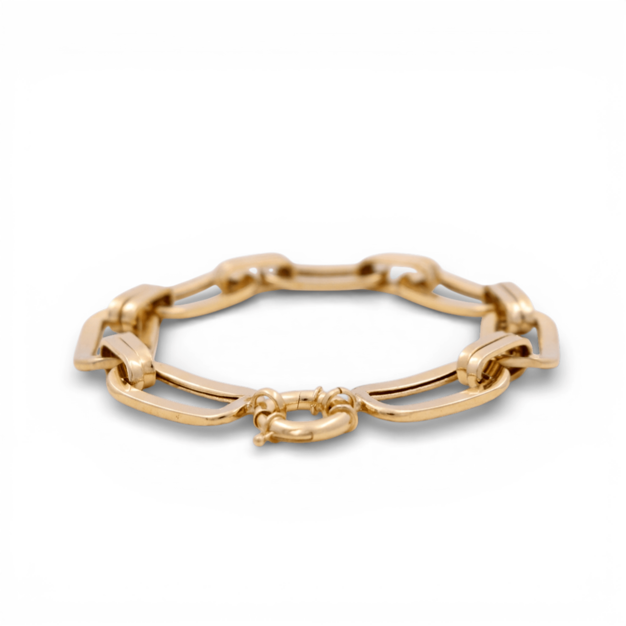 10K Yellow Gold Fancy Link Bracelet Women's - Miral Jewelry