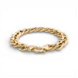 10K Yellow Gold Fancy Link Bracelet Women's - Miral Jewelry