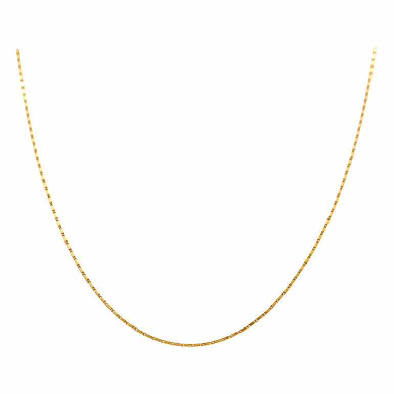 10K Yellow Gold Fancy Link Chain 18" - Miral Jewelry
