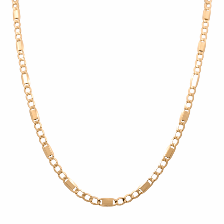 10K Yellow Gold Fancy Link Chain 24" - Miral Jewelry