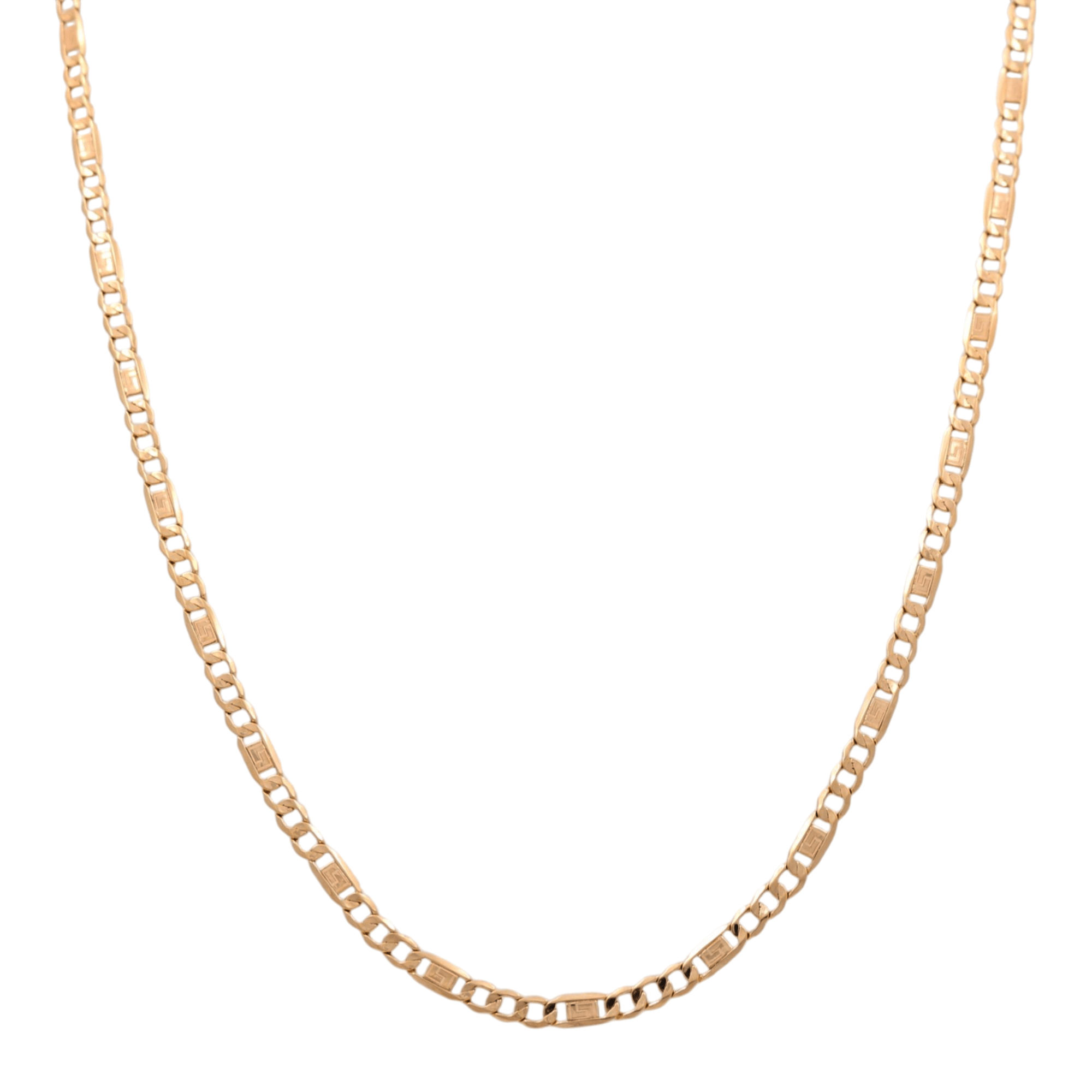 10K Yellow Gold Fancy Link Chain 24" - Miral Jewelry