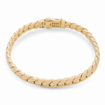 10K Yellow Gold Fancy Link with Cz Clasp Women's Bracelet - Miral Jewelry