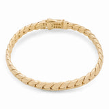 10K Yellow Gold Fancy Link with Cz Clasp Women's Bracelet - Miral Jewelry