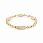 10K Yellow Gold Fancy Link with Hearts Bracelet - Miral Jewelry