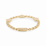 10K Yellow Gold Fancy Link with Hearts Bracelet - Miral Jewelry
