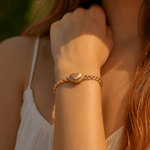 10K Yellow Gold Fancy Link Women's Bracelet - Miral Jewelry