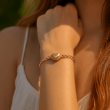 10K Yellow Gold Fancy Link Women's Bracelet - Miral Jewelry