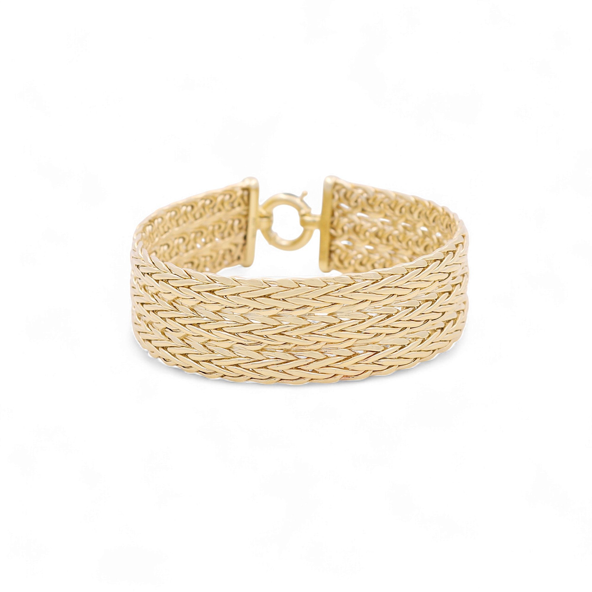 10K Yellow Gold Fancy Link Women's Bracelet - Miral Jewelry