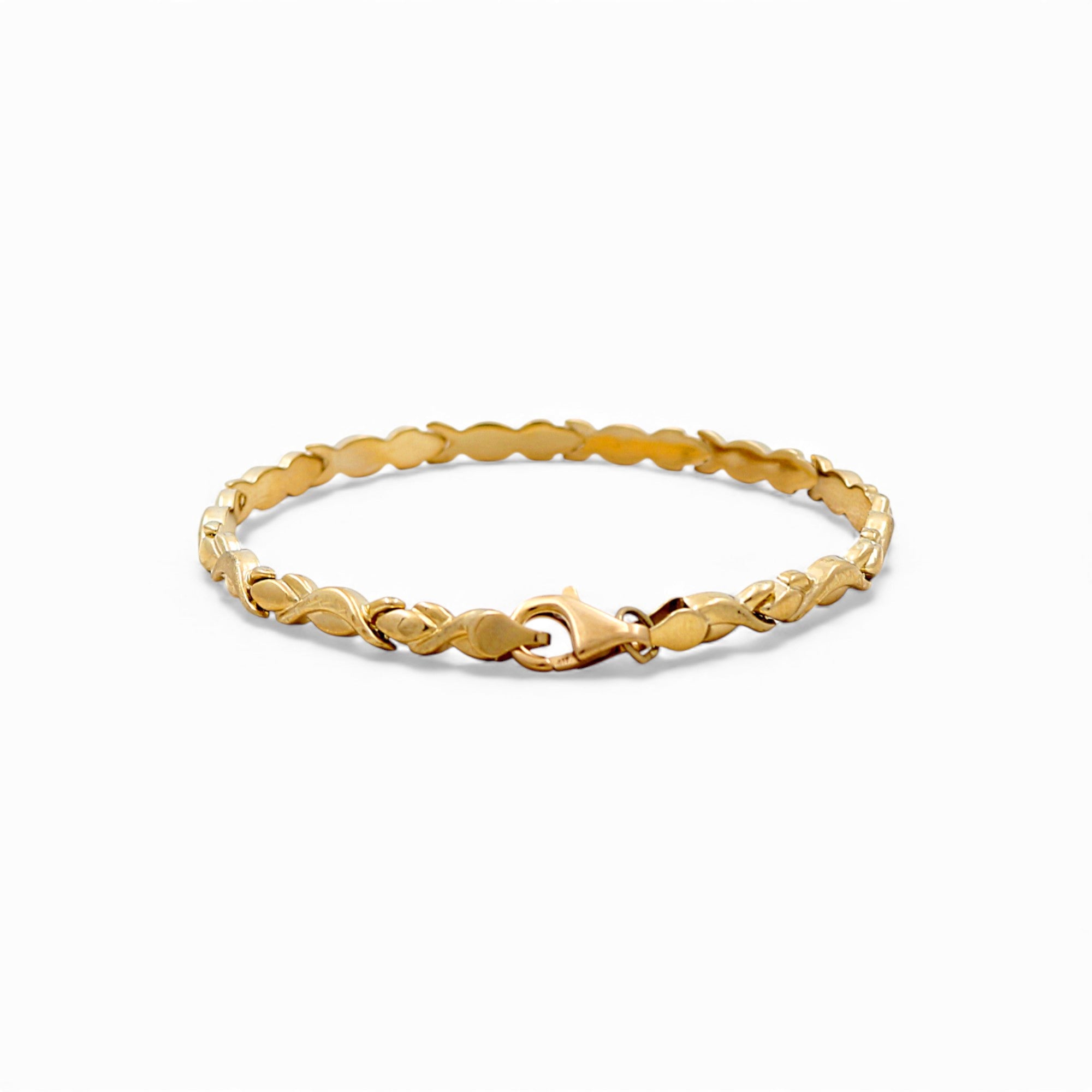 10K Yellow Gold Fancy Link Women's Bracelet - Miral Jewelry