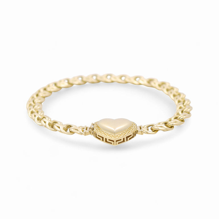 10K Yellow Gold Fancy Link Women's Bracelet - Miral Jewelry