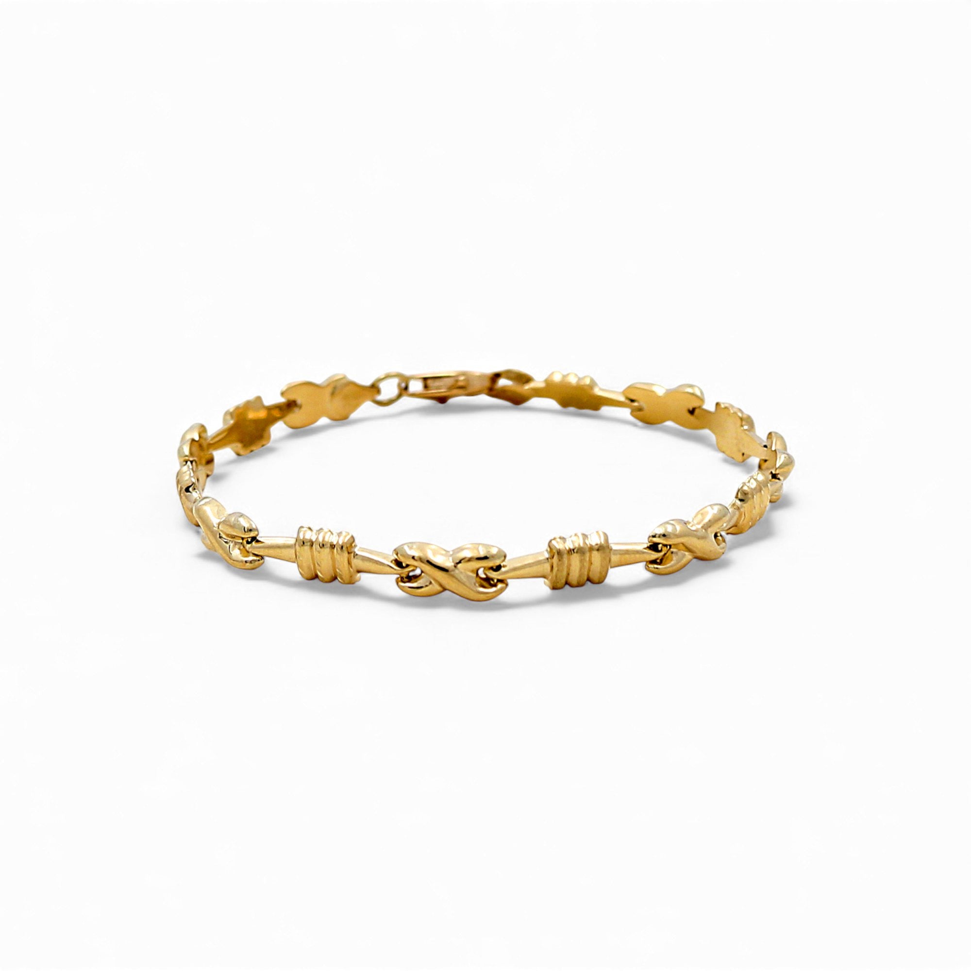 10K Yellow Gold Fancy Link Women's Bracelet - Miral Jewelry