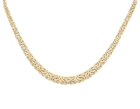 10K Yellow Gold Fancy Women's Necklace 17" - Miral Jewelry