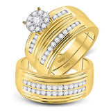 10k Yellow Gold Fashion 3 Pieces Set with 1.00Tw Round Diamonds - Miral Jewelry