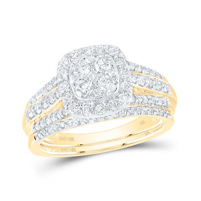 10K Yellow Gold Fashion Diamond Bridal with 1.00Tw Round Diamonds - Miral Jewelry