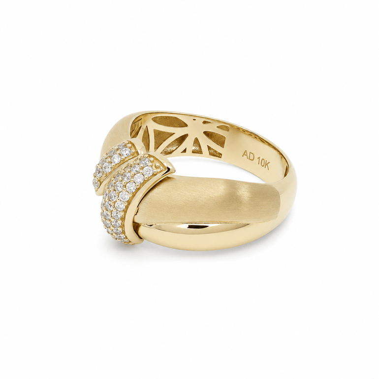 10K Yellow Gold Fashion With CZ Fashion Women's Ring - Miral Jewelry