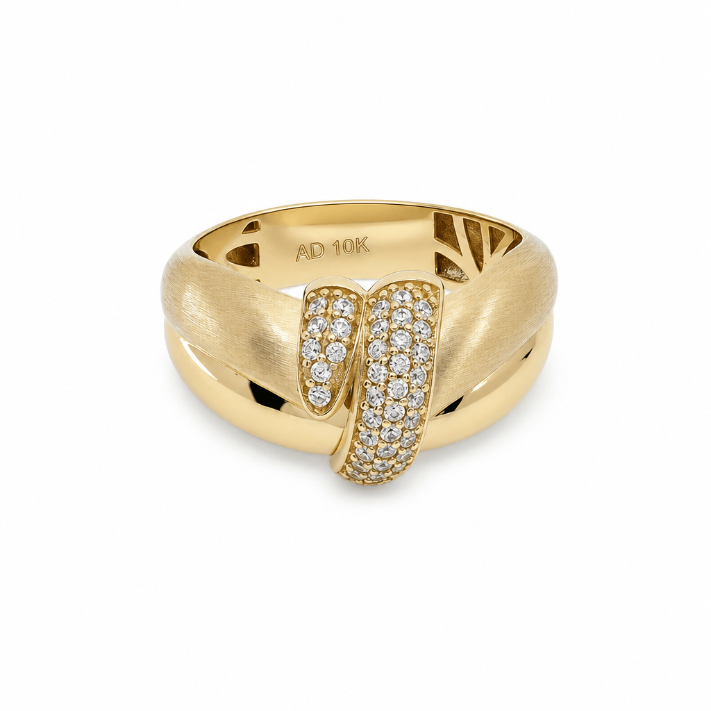 10K Yellow Gold Fashion With CZ Fashion Women's Ring - Miral Jewelry