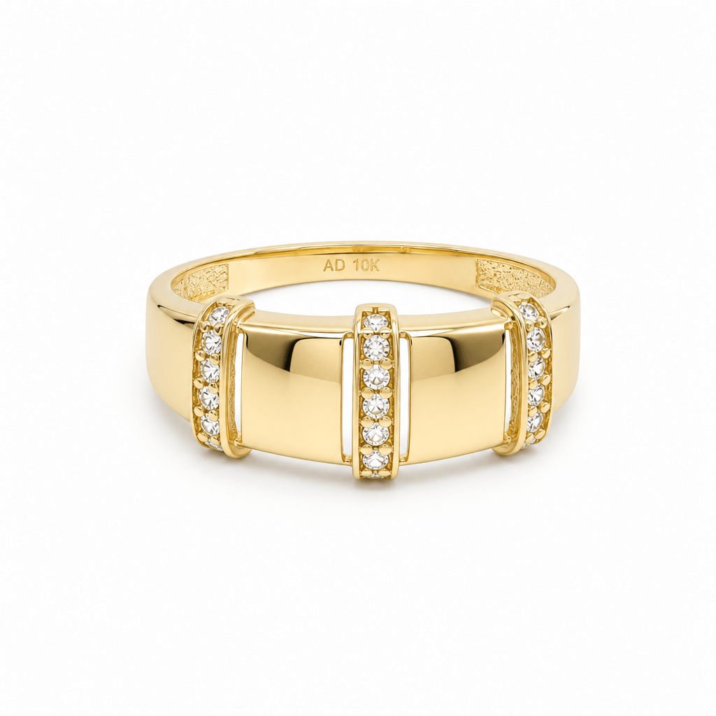 10K Yellow Gold Fashion With CZ Fashion Women's Ring - Miral Jewelry