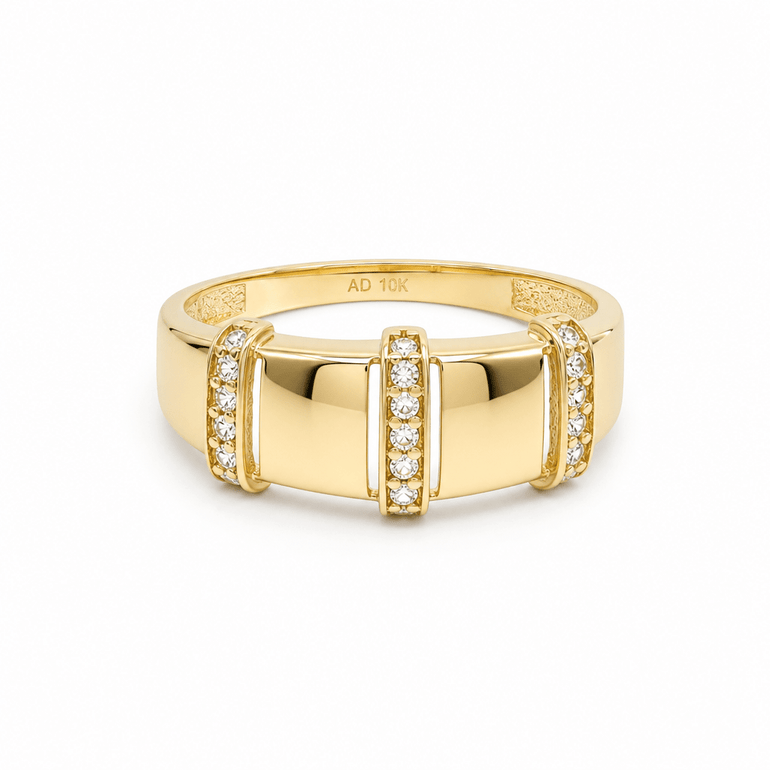 10K Yellow Gold Fashion With CZ Fashion Women's Ring - Miral Jewelry