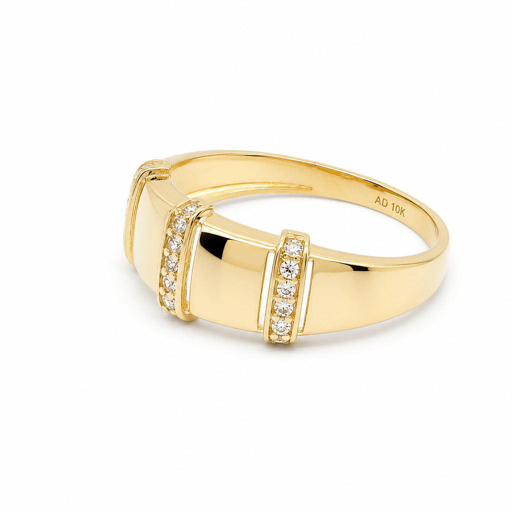 10K Yellow Gold Fashion With CZ Fashion Women's Ring - Miral Jewelry