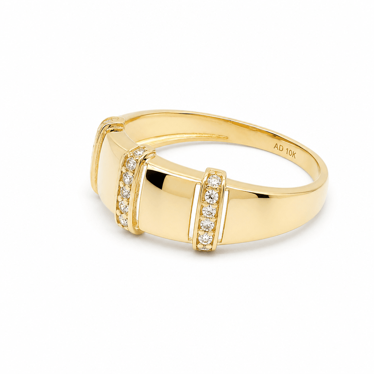 10K Yellow Gold Fashion With CZ Fashion Women's Ring - Miral Jewelry