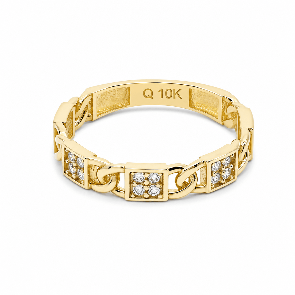 10K Yellow Gold Fashion With CZ Fashion Women's Ring - Miral Jewelry