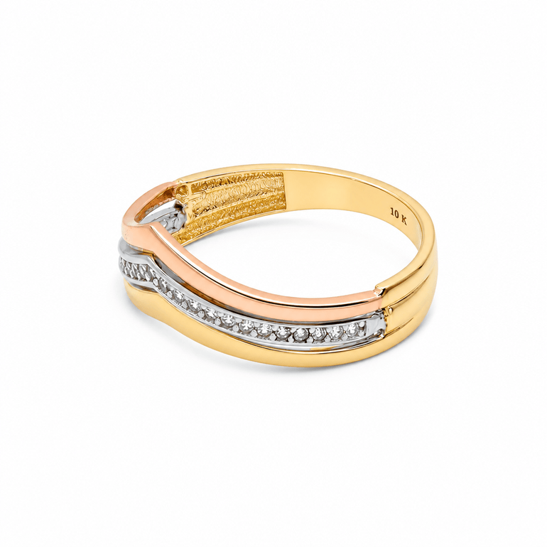 10K Yellow Gold Fashion With CZ Fashion Women's Ring - Miral Jewelry
