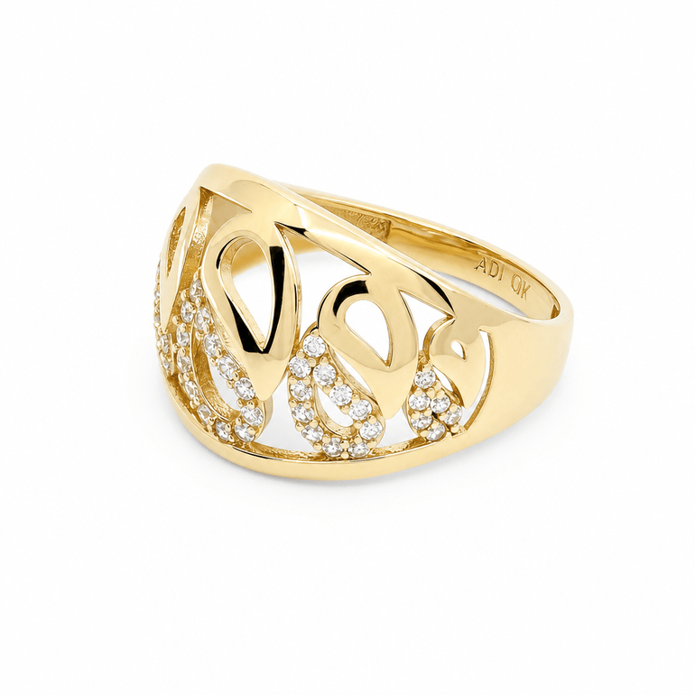 10K Yellow Gold Fashion With CZ Fashion Women's Ring - Miral Jewelry
