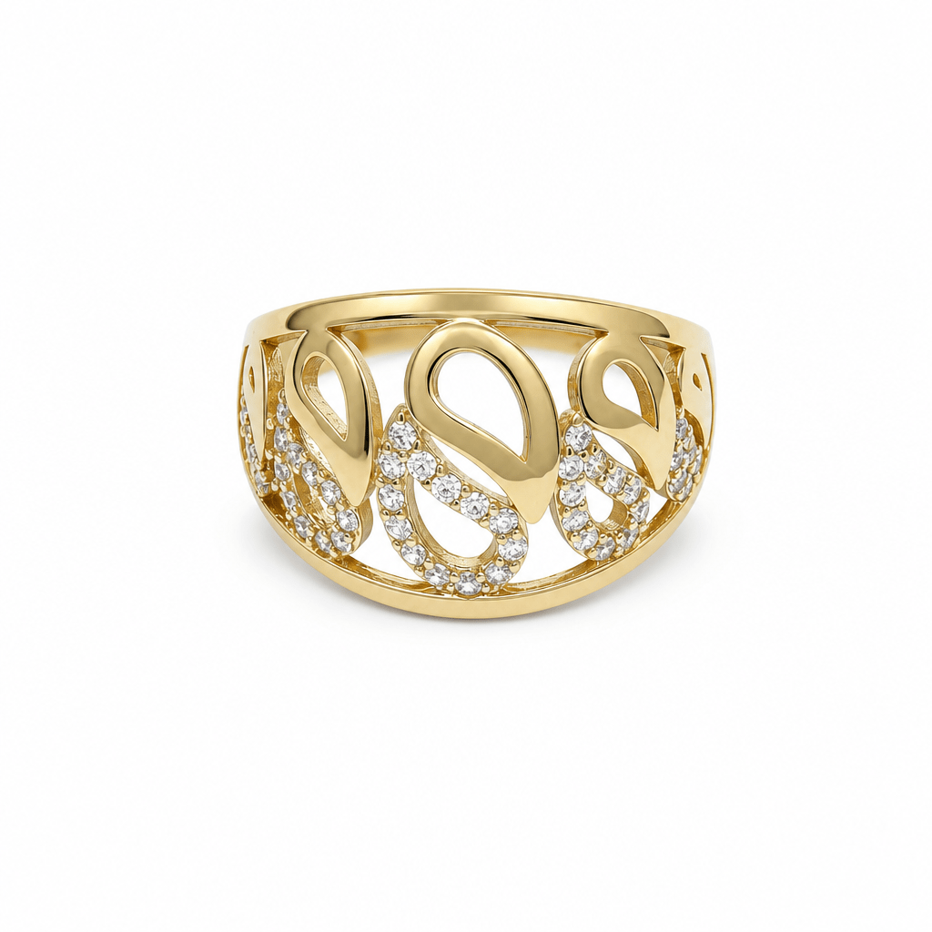 10K Yellow Gold Fashion With CZ Fashion Women's Ring - Miral Jewelry