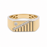 10k Yellow Gold Fashion With CZ Ring Men's - Miral Jewelry