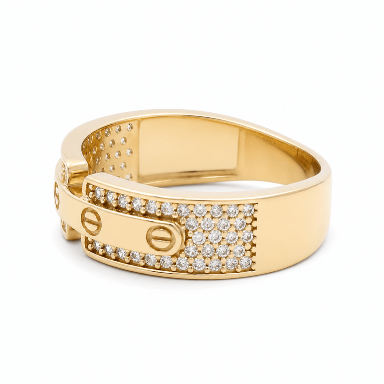 10K Yellow Gold Fashion With Cz Women's Ring - Miral Jewelry
