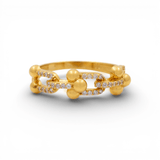 10K Yellow Gold Fashion With Cz Women's Ring - Miral Jewelry