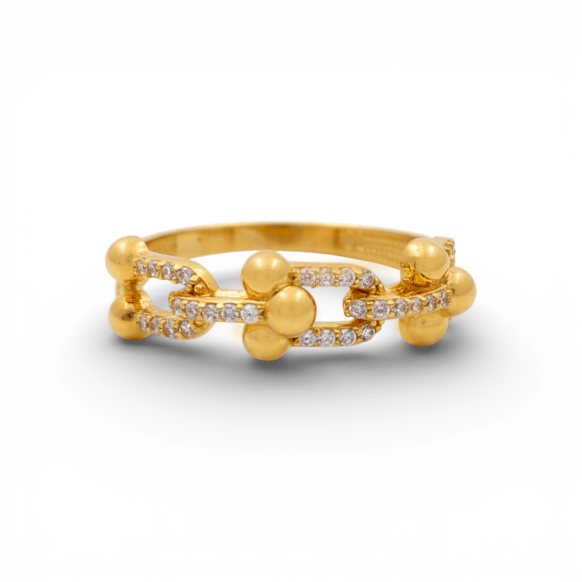 10K Yellow Gold Fashion With Cz Women's Ring - Miral Jewelry