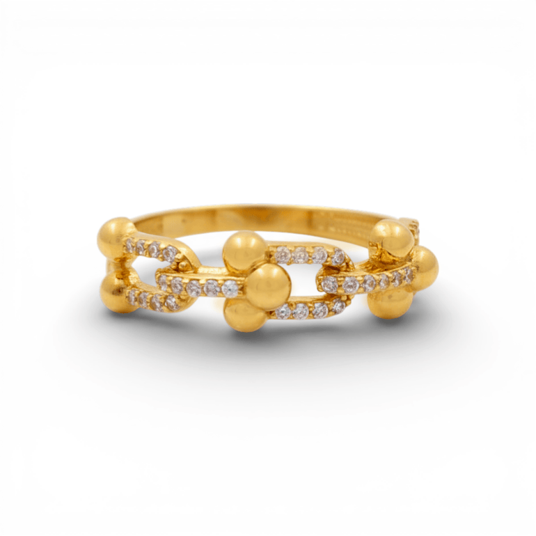 10K Yellow Gold Fashion With Cz Women's Ring - Miral Jewelry