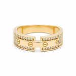 10K Yellow Gold Fashion With Cz Women's Ring - Miral Jewelry