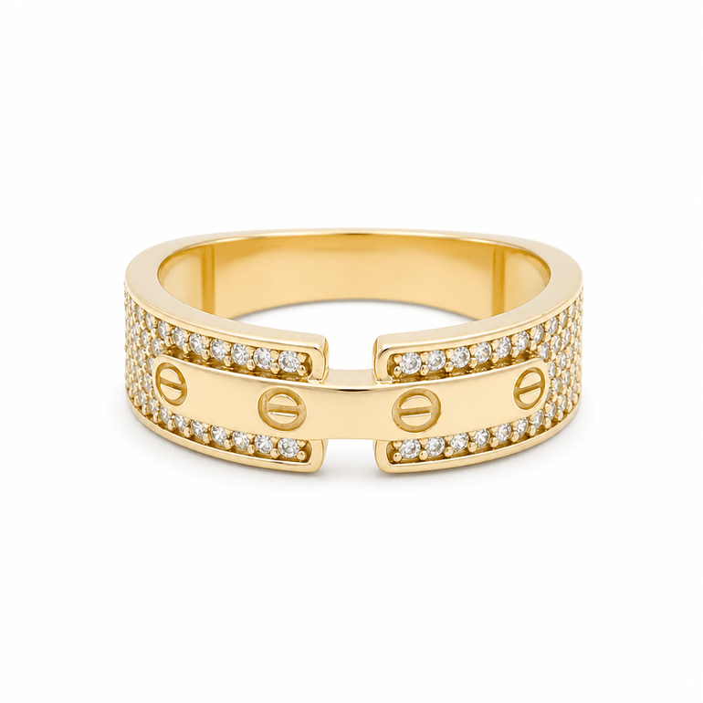 10K Yellow Gold Fashion With Cz Women's Ring - Miral Jewelry