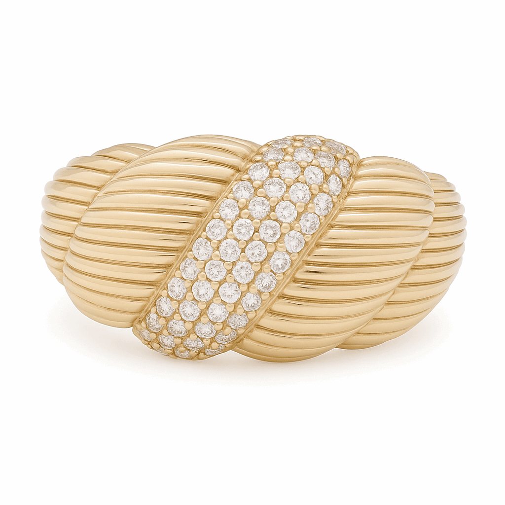10K Yellow Gold Fashion with Cz Women's Ring - Miral Jewelry