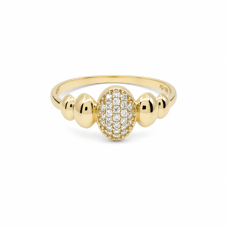 10K Yellow Gold Fashion With Cz Women's Ring - Miral Jewelry