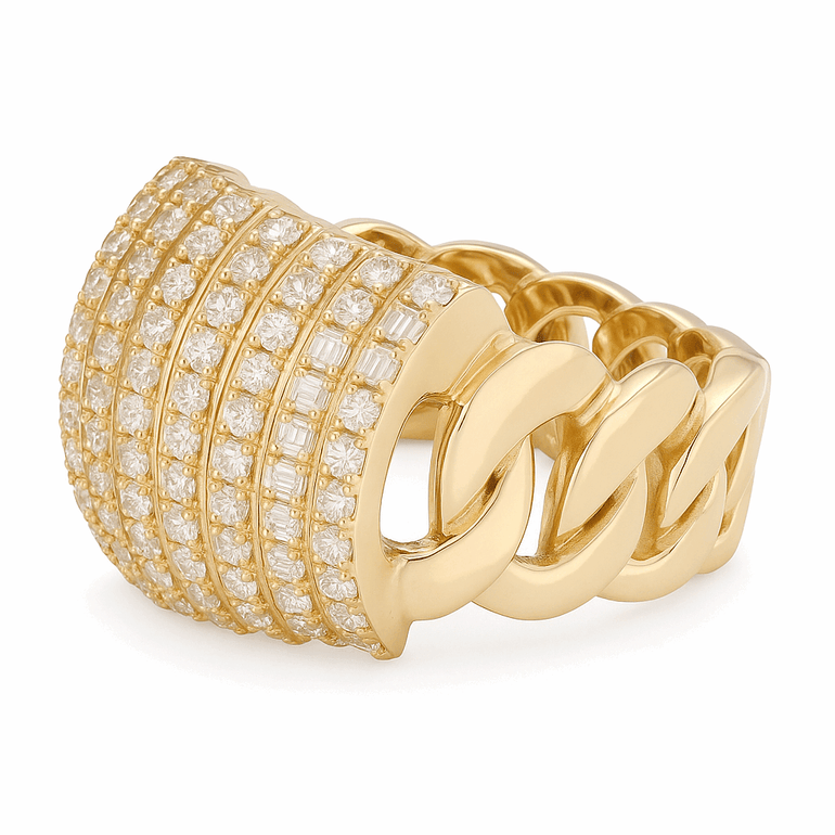 10K Yellow Gold Fashion with Cz Women's Ring - Miral Jewelry