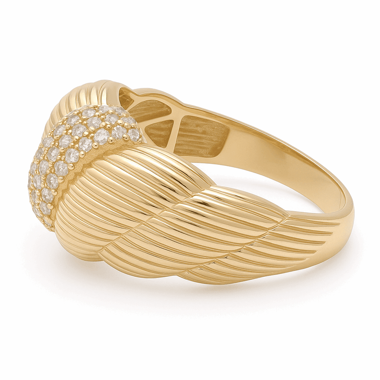 10K Yellow Gold Fashion with Cz Women's Ring - Miral Jewelry