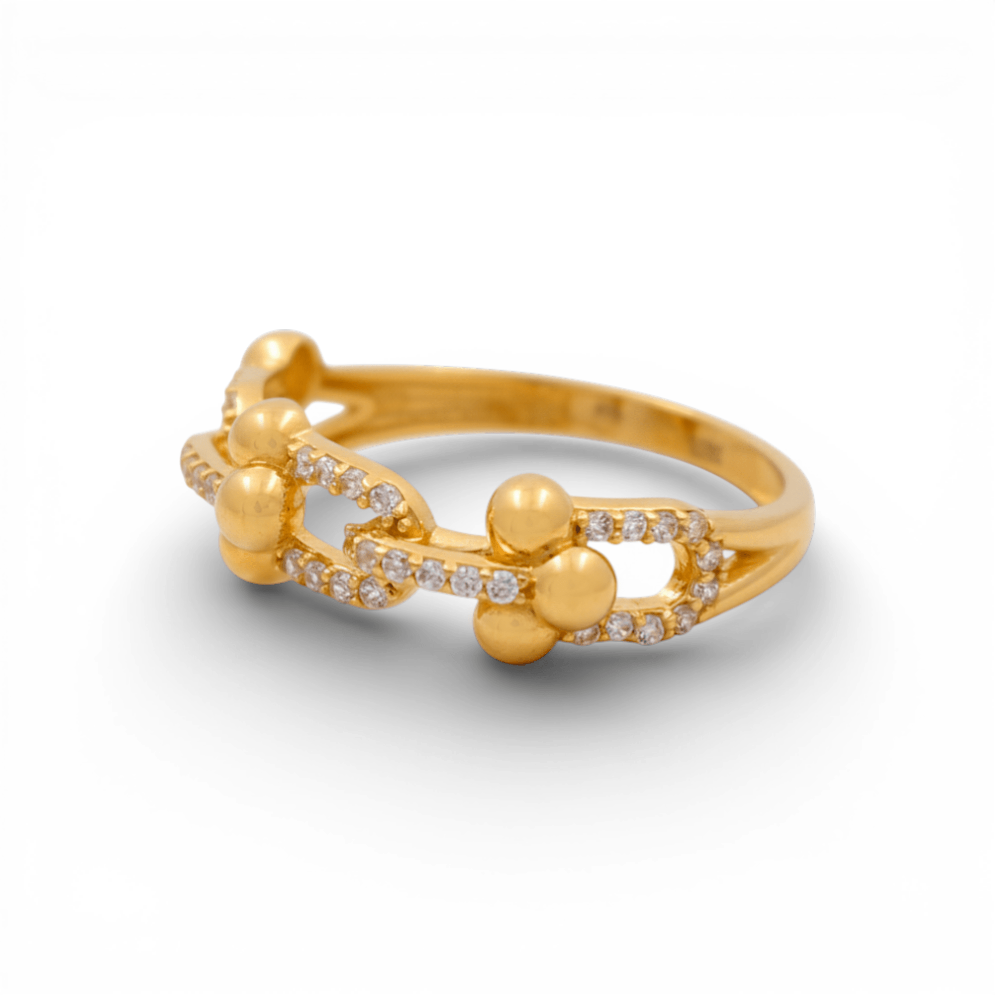 10K Yellow Gold Fashion With Cz Women's Ring - Miral Jewelry