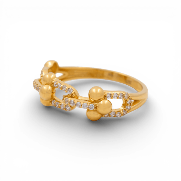 10K Yellow Gold Fashion With Cz Women's Ring - Miral Jewelry