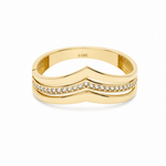 10K Yellow Gold Fashion With CZ Women's Ring - Miral Jewelry