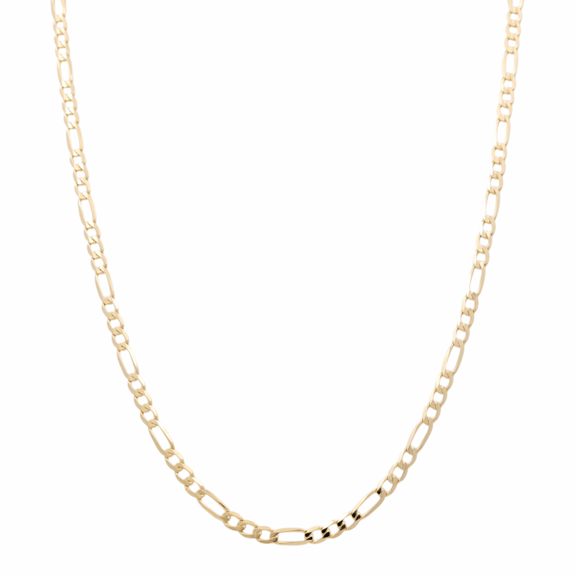 10K Yellow Gold Figaro Link 24" - Miral Jewelry
