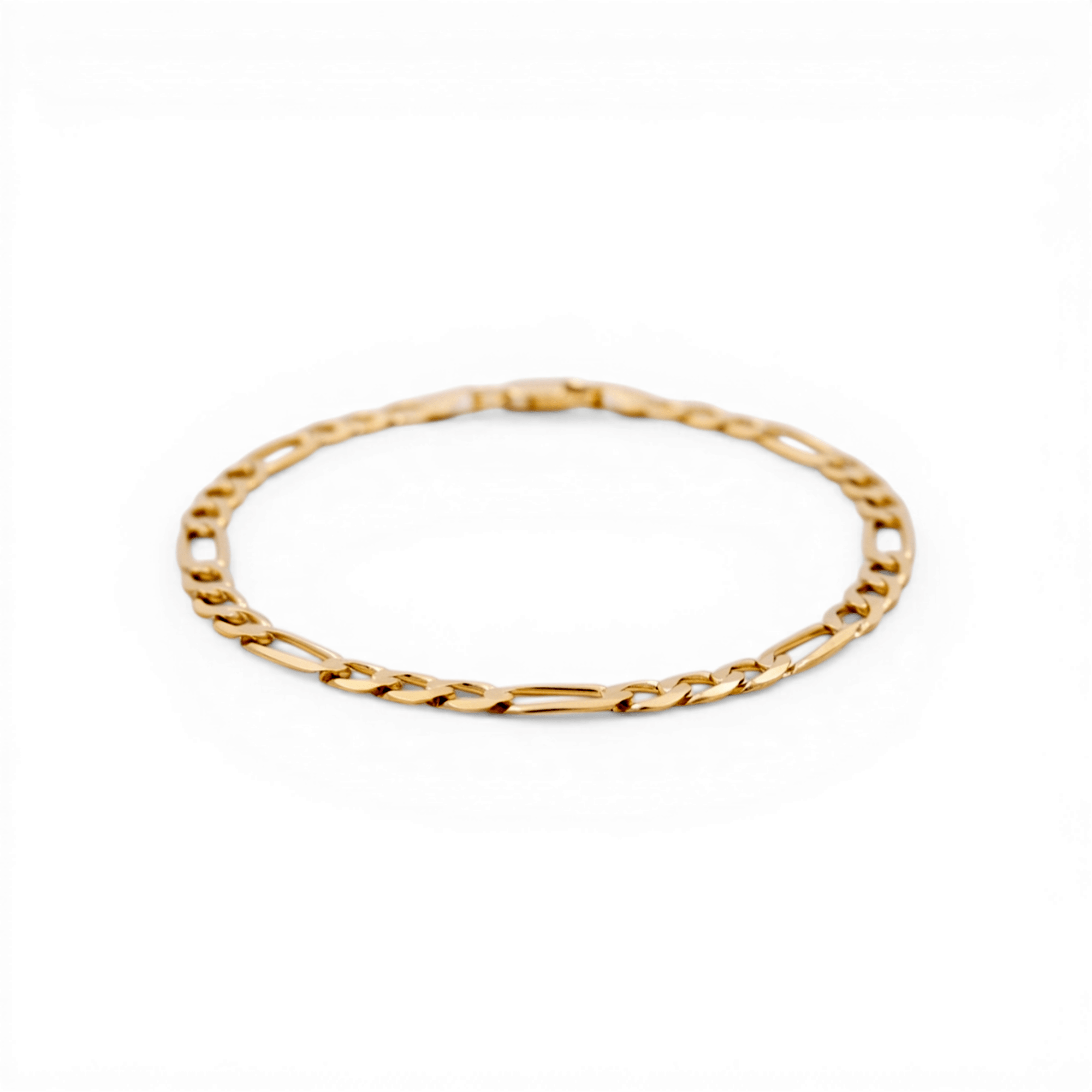 10K Yellow Gold Men's Figaro Bracelet 8in, 5.4 g