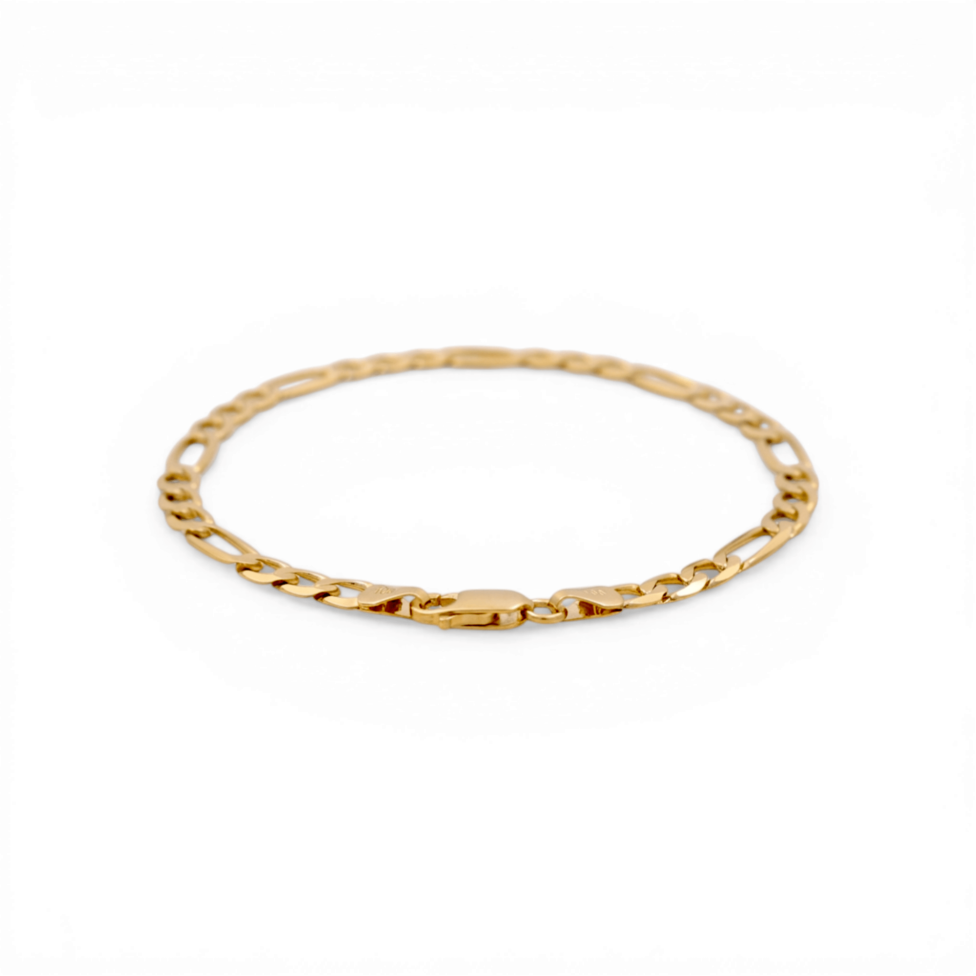 10K Yellow Gold Men's Figaro Bracelet 8in, 5.4 g – view 2