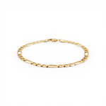 10K Yellow Gold Figaro Link Bracelet - Miral Jewelry
