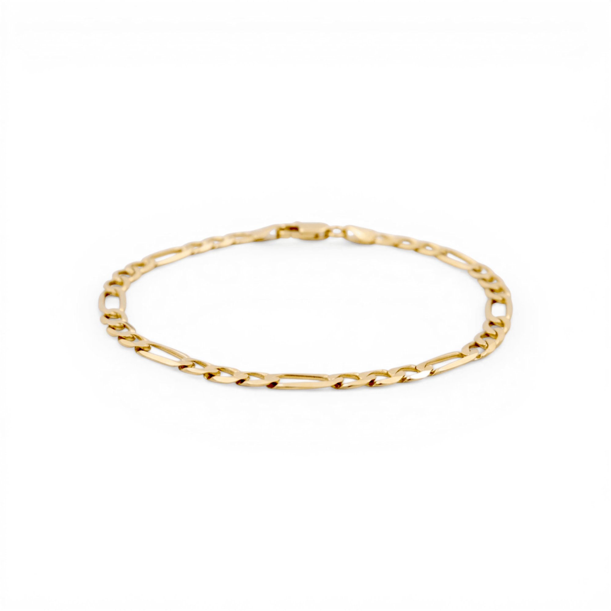 10K Yellow Gold Figaro Link Bracelet - Miral Jewelry
